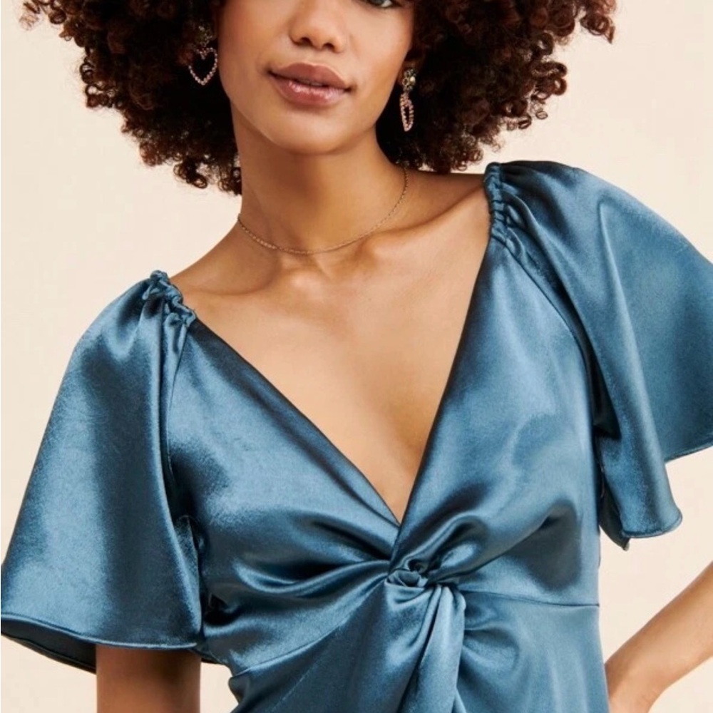 New Free People Holly Mini Dress Size XS MSRP: $250 Blue